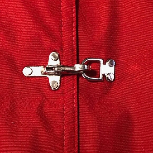 London Fog Jacket Red/White/Blue Women’s Size Med Full Zip W ClaspMetal Closures - Picture 5 of 10